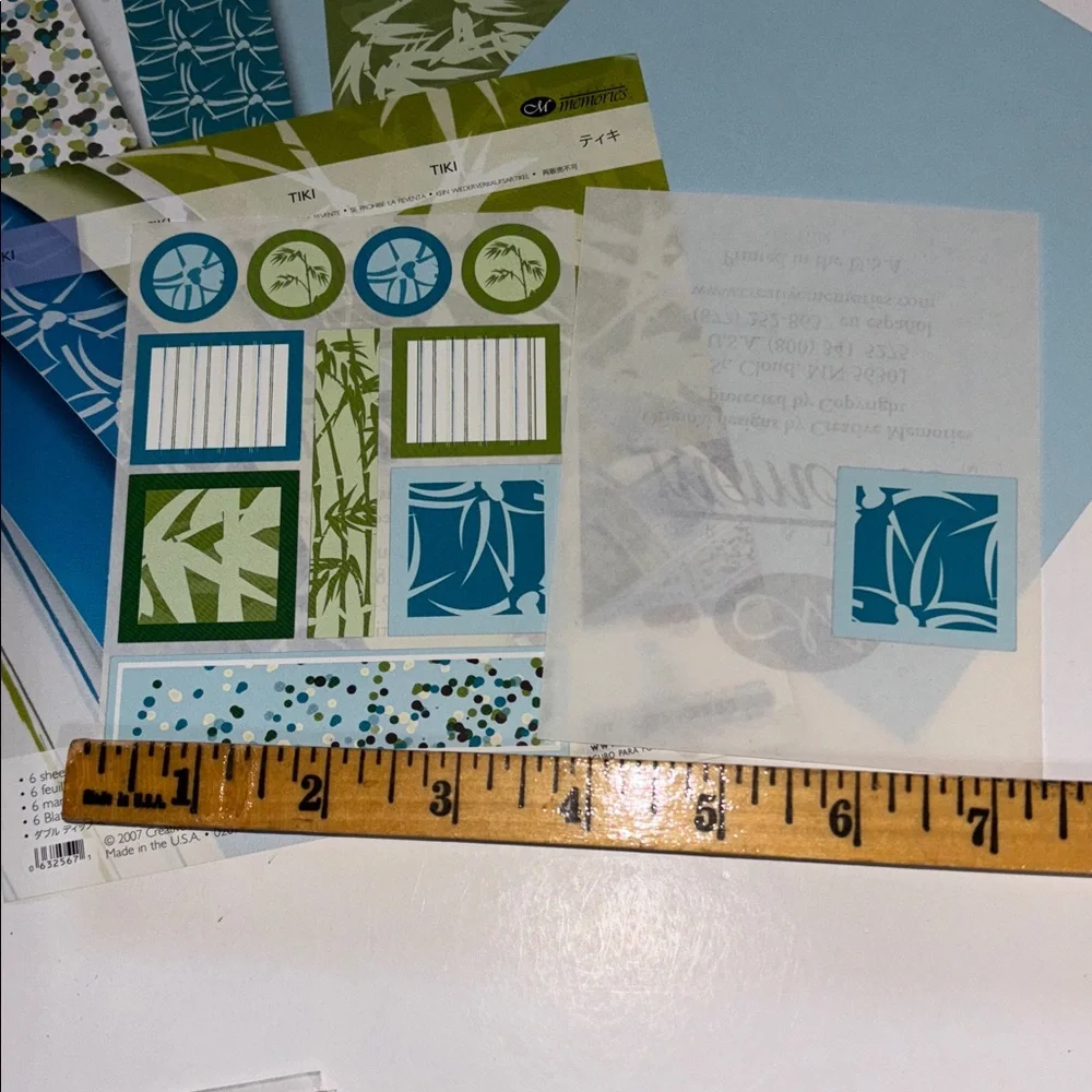 Creative memories Tiki 6.5” Tropical Themed Stickers Junk Journal Stickers